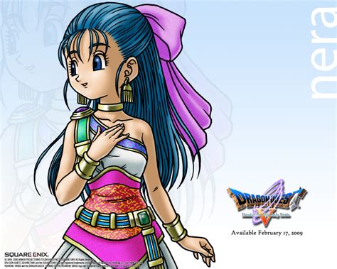 Toriyama Akira Flora Dq5 Dragon Quest Dragon Quest V Wallpaper Blue Eyes Blue Hair