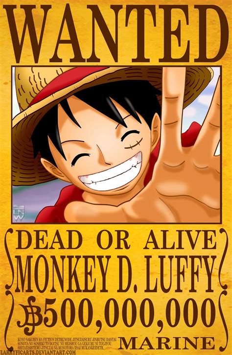 Monkey D Luffy Wanted Poster By Larryficarts On Deviantart One Piece