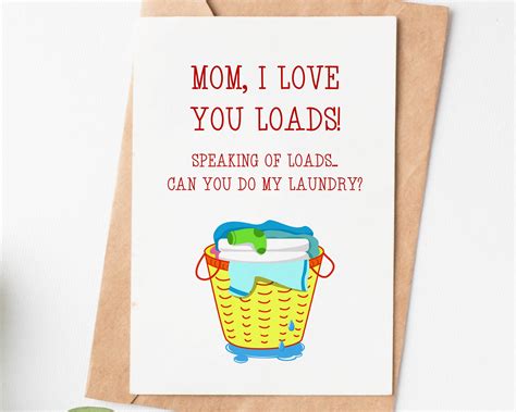 I Love You Loads Funny Mothers Day Card For Mom Mom Birthday Etsy