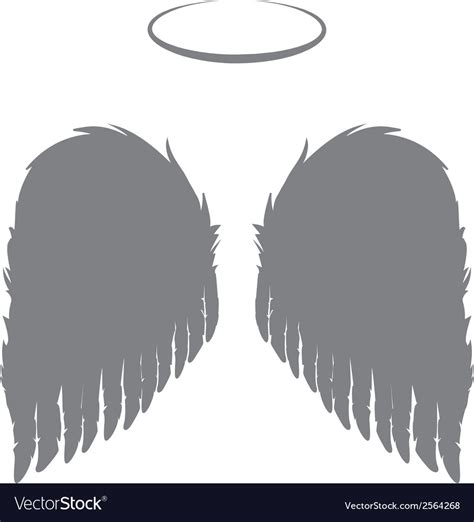 Silhouette Angel Wings And Halo Royalty Free Vector Image