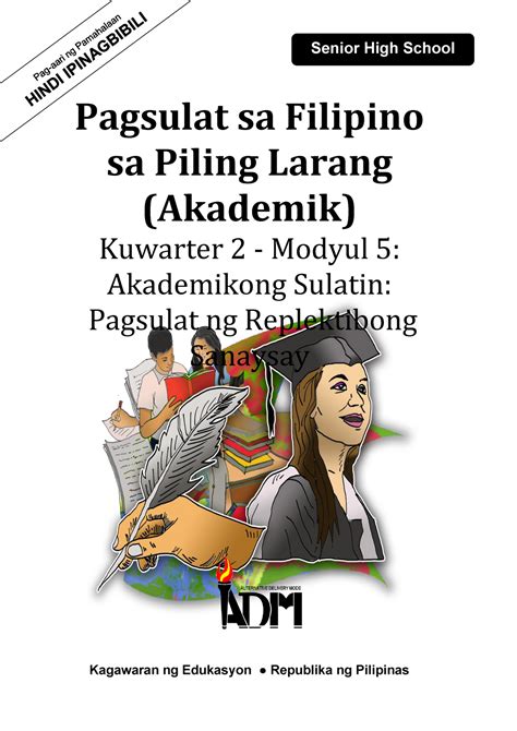 Filipino Sa Piling Larangan Q Module Pagsulat Ng Replektibong