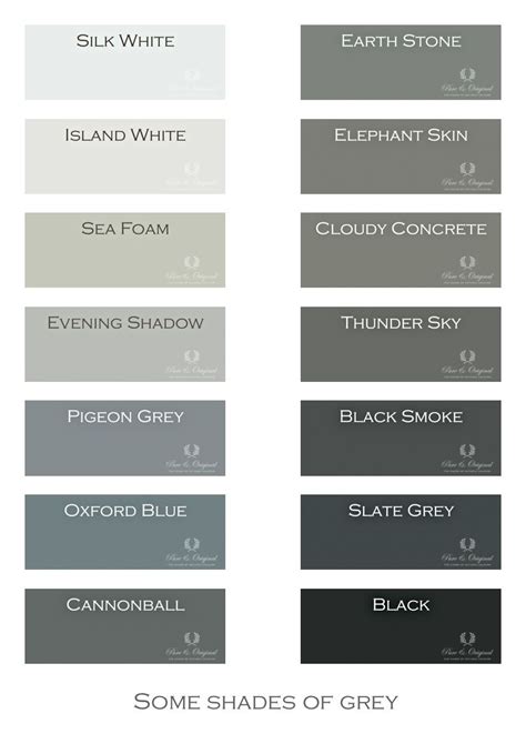 Different Shades Of Gray Paint Colors