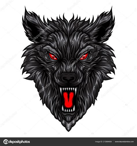 Angry Wolf Head Vector Illustration Stock Vector Image By ©eko07 213984608