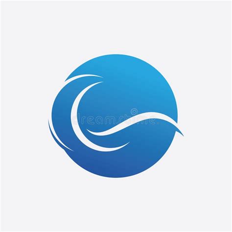 Blue Wave Logo Vector Water Wave Illustration Template Design Stock