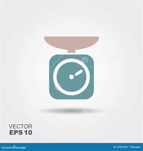 Domestic Kitchen Weigh Scales Vector Icon In Flat Style Stock Vector