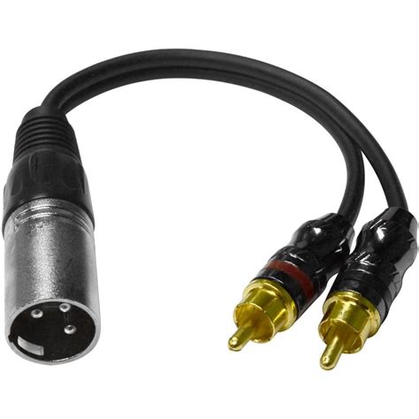 Sa Y6 6 Inch Splitter Cable 1 Xlr Male To 2 Rca Male Y Cable