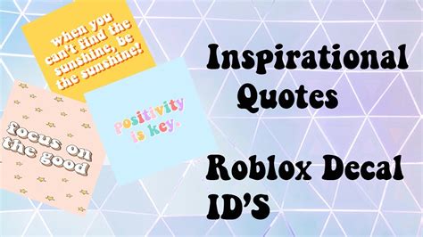 ♥inspirational Quotes Decal Ids For Roblox♥ Aesthetic Bloxburg