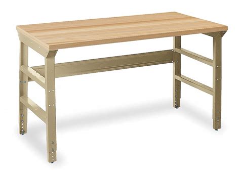 Bolted Workbench Butcher Block 30 In Depth 31 3 4 In To 35 3 4 In