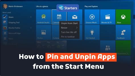 How To Pin And Unpin Apps From The Start Menu