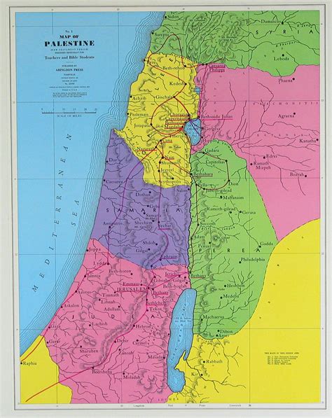 Detailed Palestine New Testament Map Detailed New Testament Map Of