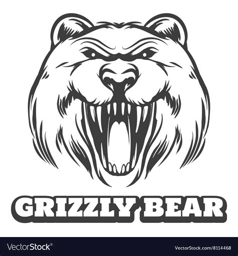 Grizzly Bear Head Logo Royalty Free Vector Image