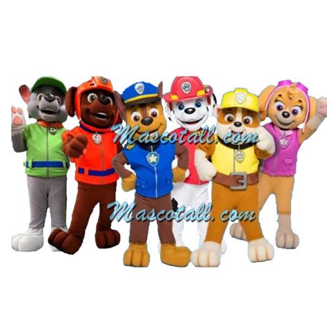 Paw Patrol Chase Marshall Rubble Skye Rocky And Zuma Mascot Costume