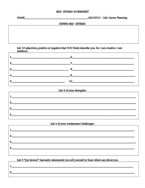Marriage Self Help Worksheets Printable Worksheets And Activities For