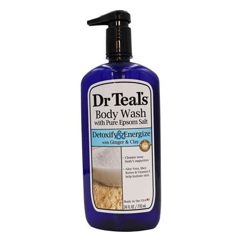 Dr Teals Epsom Salt Body Wash Detoxify Energize 24 Oz.