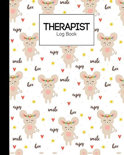 Therapist Log Book Cute Mouse Therapist Log Book Notetaking Planner Notebook Record Clients