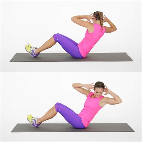 Seated Russian Twist Day Pack Abs Challenge Popsugar Fitness