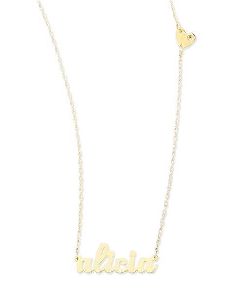 Jennifer Zeuner Abigail Style Personalized Name Necklace With Diamond Heart Neiman Marcus