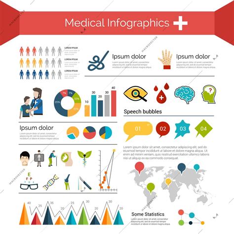 Medical Infographics Set With Human Anatomy Healthcare Symbols Charts