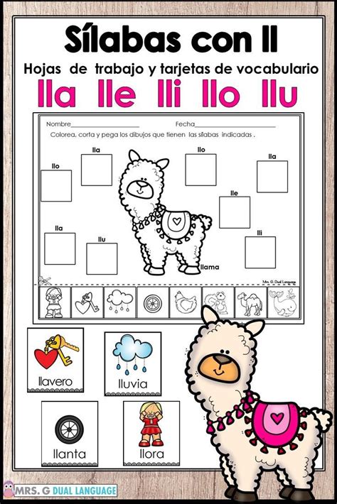 A Spanish Language Worksheet With Pictures Of Llamas And Other Animals