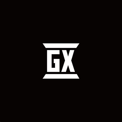 Gx Logo Monogram With Pillar Shape Designs Template 2963555 Vector Art