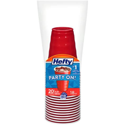 Hefty Party On Red Plastic Cups 18 Ounce 20 Cups