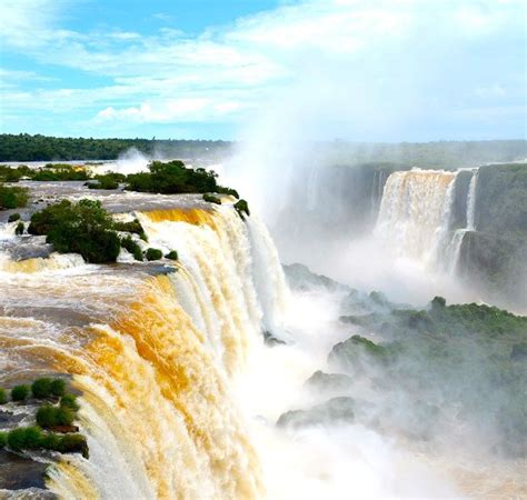 Foz Do IguaÇu Watervallen Grens Argentiniëbrazilië Iguazu Falls