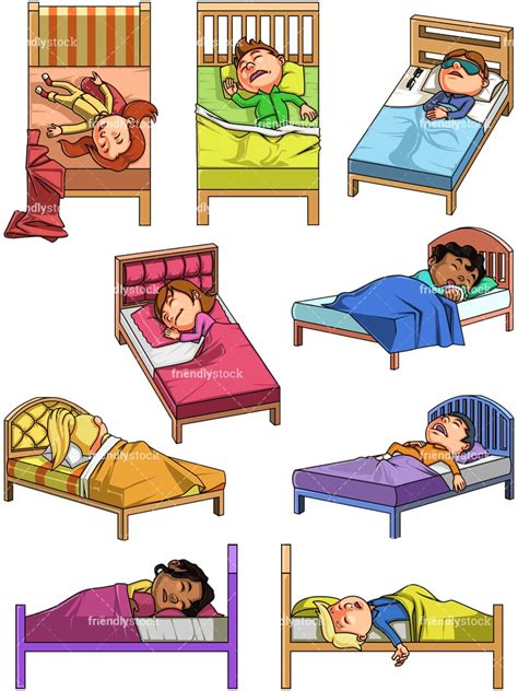 Kids Sleeping Cartoon Clipart Vector Friendlystock