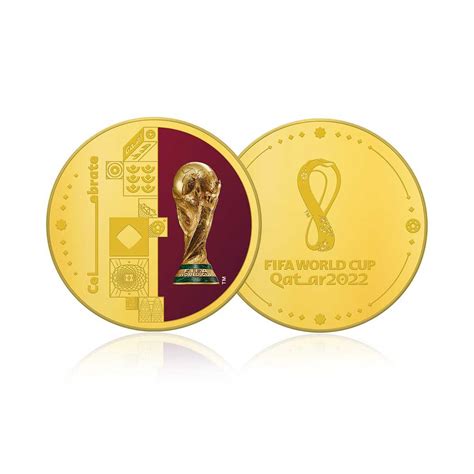 Fifa World Cup 2022 50mm Gold Medal With Certificate And Sleeve