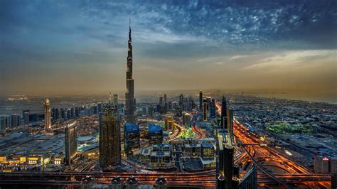 Download 1920x1080 Wallpaper Burj Khalifa Dubai City Night