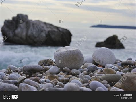 Gray Pebbles Sea Rocks Image And Photo Free Trial Bigstock