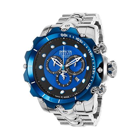 Invicta Venom Chronograph Blue Dial Stainless Steel Men S Watch