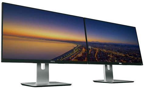 Pair Of Dell 24 Inch Professional P2414h Rotating Monitors