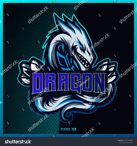 White Dragon Esport Sport Mascot Logo Stock Vector Royalty Free