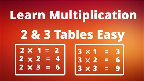 Learn Multiplication 2 And 3 Tables Easy Multiplicand Multiplier