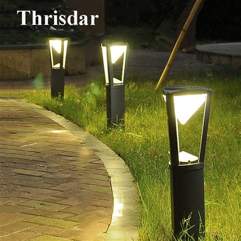 Thrisdar Outdoor Stand Pole Column Led Lawn Light Aluminum Garden Lawn