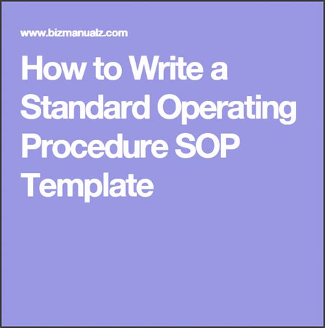 11 Editable Standard Operating Procedure Template Sampletemplatess