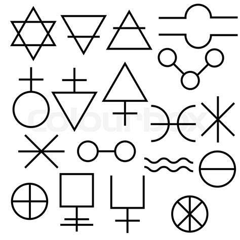 Alchemy Symbols Collection Stock Vector Colourbox