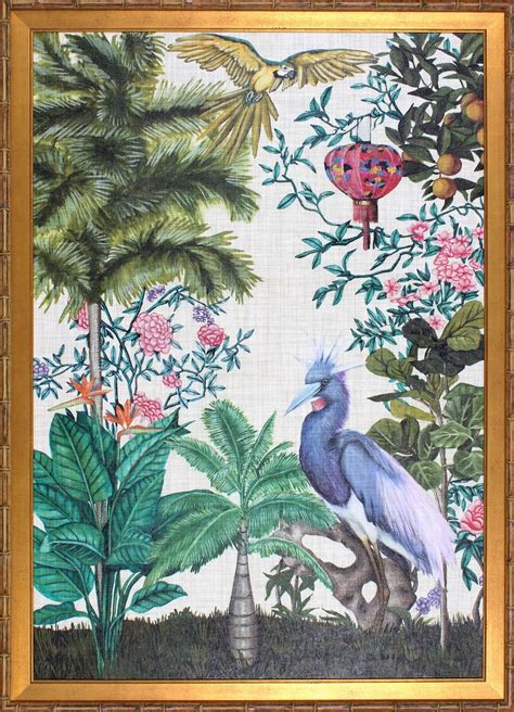 Paradise Chinoiserie I Canvas Art Prints Chinoiserie Artwork Prints