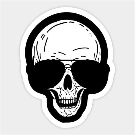 skeleton skull aviator sunglasses skeleton sticker teepublic uk