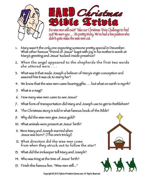 Christian Christmas Trivia Questions And Answers Christmas Trivia