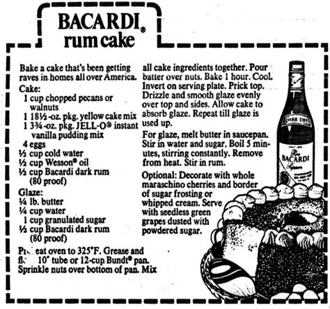 The Famous Bacardi Rum Cake Recipe Click Americana