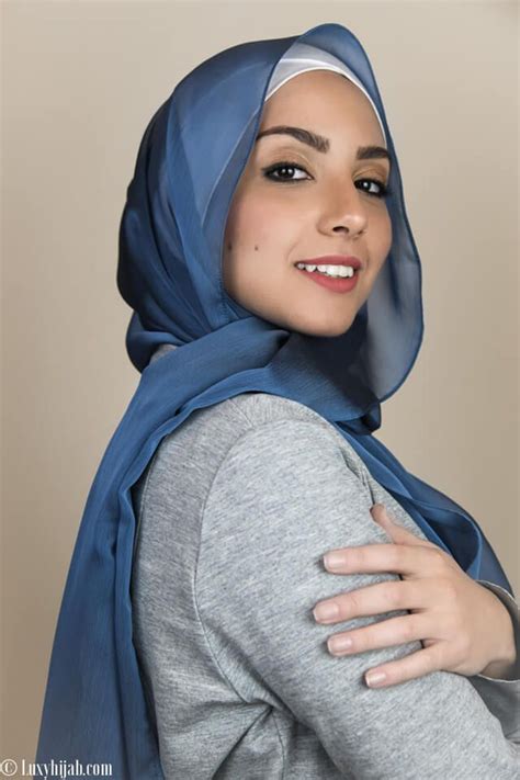 Silk Chiffon Hijab In Royal Blue Hijab Luxy Hijab Blue Hijab Silk
