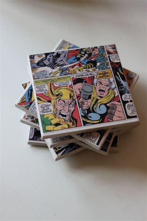 Comic Book Coasters Set Of 6 Coasters Ceramic Tile Etsy Australia