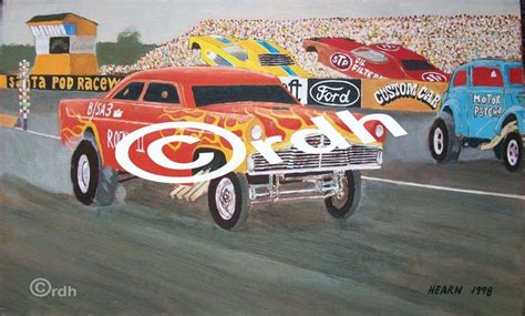 Drag Racing Hot Rod Art English Ford Gasser Limited