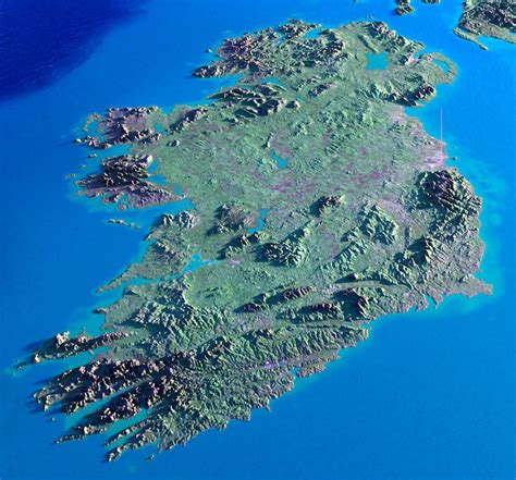 Exaggerated Relief Map Of Ireland Maps On The Web Ireland Road Trip