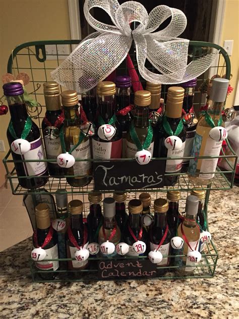 The advent calendar counts up (or down) to christmas, or the birth of jesus. Mini Wine Bottle Advent Calendar. Great pre- Christmas gift. Crafty Chri… | Christmas advent ...
