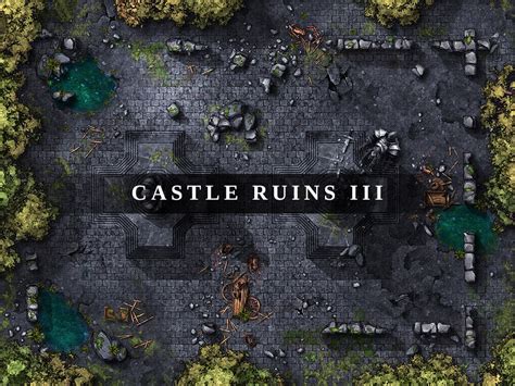 Castle Ruins Iii Battlemap 4kdnd Battle Map Dandd Battle Map