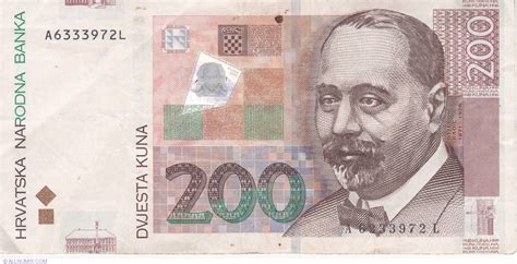 200 Kuna 2002 7 Iii 2001 2012 Issues Croatia Banknote 3848
