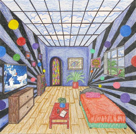 8th Fantasy Rooms In 1 Point Perspective Art Classroom Elementary