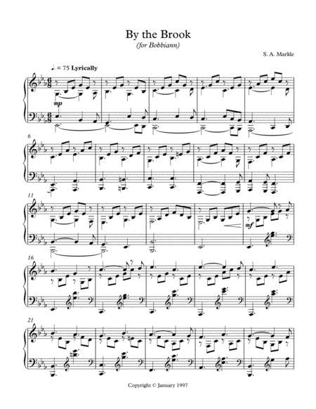 By The Brook For Piano Solo Free Music Sheet